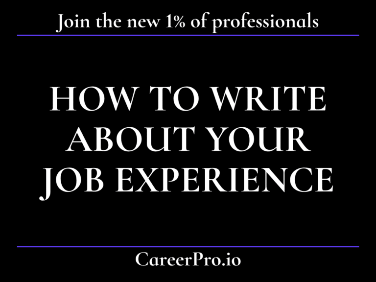 How to write about your job experience