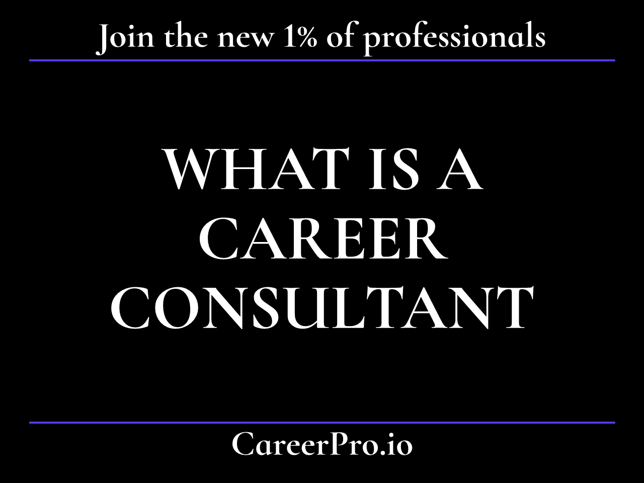 What is a career consultant